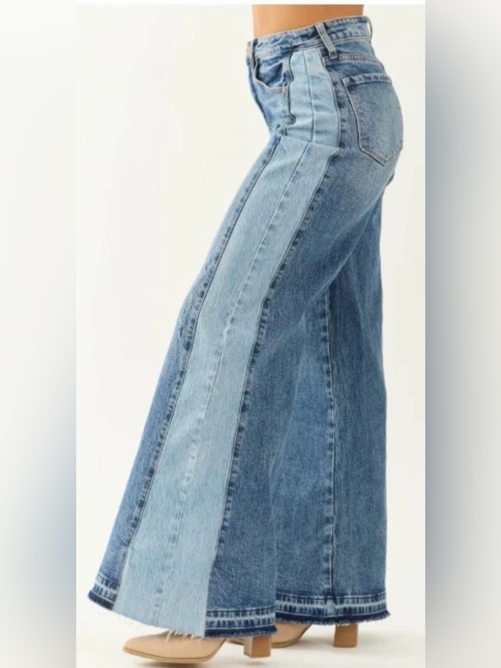 KanCan Extra-Wide Leg Medium Wash High Rise Jeans Size 15 x 34” NWT